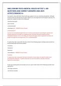 ANCC-PMHNP PSYCH-MENTAL HEALTH NP TEST 1 100 QUESTIONS AND CORRECT ANSWERS 2024-2025  LATEST//GRADED A+ Your patient, whose wife died a few months ago, appears to be very unkempt and apathetic. Although  several months have passed since his wife's 