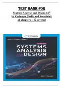 TEST BANK FOR Systems Analysis and Design 12th by Cashman, Shelly and Rosenblatt all chapters 1-12 covered, ISBN: 9780357117811