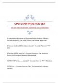 CPSI EXAM PRACTICE SET WITH GUARANTEED ACCURATE ANSWERS