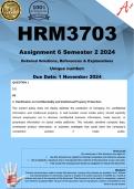 HRM3703 Assignment 6 (COMPLETE ANSWERS) Semester 2 2024 - DUE 1 November 2024