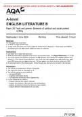 AQA JUNE 2024 A-level ENGLISH LITERATURE B 7717/2B Paper 2B Texts and genres: Elements of political and social protest writing MERGED QUESTION PAPER> MARK SCHEME>INSERT> 100% GUARANTEE 