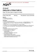 AQA JUNE 2024 A-level ENGLISH LITERATURE B 7717/1B Paper 1B Literary genres: Aspects of comedy MERGED QUESTION PAPER> MARK SCHEME>INSERT> 100% GUARANTEE 