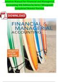 Solution Manual For Financial And Managerial Accounting 4th Edition by Jerry J Weygandt All Chapters Fully Covered A+ ISBN:9781119752622 Newest Version 2024 Instant Pdf Download