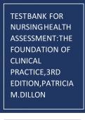 test bank for nursing health assessment the foundation of clinical practice 3rd edition patricia m.dillon.