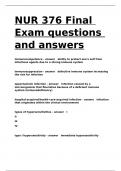 NUR 376 Final Exam questions and answers.