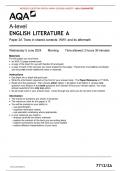 AQA JUNE 2024 A-level ENGLISH LITERATURE A 7712/2A Paper 2A Texts in shared contexts: WW1 and its aftermath MERGED QUESTION PAPER> MARK SCHEME>INSERT> 100% GUARANTEE