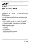 AQA JUNE 2024 A-level ENGLISH LITERATURE A 7712/2B Paper 2B Texts in shared contexts: Modern times: MERGED QUESTION PAPER> MARK SCHEME>INSERT> 100% GUARANTEE