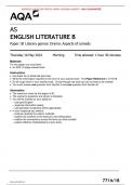 AQA JUNE 2024 AS ENGLISH LITERATURE B Paper 1B Literary genres: Drama: Aspects of comedy MERGED QUESTION PAPER> MARK SCHEME>INSERT> 100% GUARANTEE 