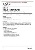 AQA JUNE 2024 A-level ENGLISH LITERATURE B 7717/2A Paper 2A Texts and genres: Elements of crime writing MERGED QUESTION PAPER> MARK SCHEME>INSERT> 100% GUARANTEE 