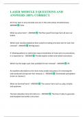 LASER MODULE 5 QUESTIONS AND ANSWERS 100% CORRECT.