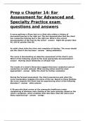 Prep u Chapter 14 Ear Assessment for Advanced and Specialty Practice exam questions and answers