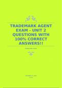 TRADEMARK AGENT EXAM - UNIT 2 QUESTIONS WITH 100% CORRECT ANSWERS!!