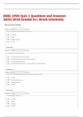 ERSC 1P94 Quiz 1 Questions and Answers 2024/2025 Graded A+; Brock University