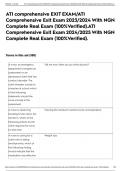 ATI comprehensive EXIT EXAM/ATI Comprehensive Exit Exam 2023/2024 With NGN Complete Real Exam (100%Verified).ATI Comprehensive Exit Exam 2024/2025 With NGN Complete Real Exam (100%Verified).