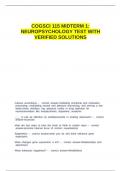 COGSCI 115 MIDTERM 1 NEUROPSYCHOLOGY TEST WITH VERIFIED SOLUTIONS