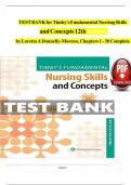 Test Bank for Timby's Fundamental Nursing Skills and Concepts, 12th Edition by Loretta A Donnelly-Moreno, All Chapters 1 - 38, Verified Newest Version