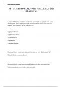 NPTE CARDIOPULMONARY FINAL EXAM 2024 GRADED A+