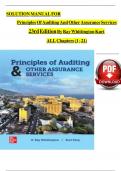 Solution Manual for Principles of Auditing and Other Assurance Services, 23rd Edition 2024, by Ray Whittington, Kurt Pany, All Chapters 1 - 21, Complete Newest Version