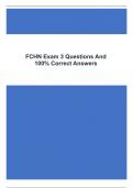 FCHN Exam 3 Questions And 100% Correct Answers