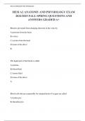 HESI A2 ANATOMY AND PHYSIOLOGY EXAM 2024/2025 FALL-SPRING QUESTIONS AND ANSWERS GRADED A+