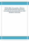 PSYCH 2B03 - Personality – Midterm exam possible questions and answers new update for upcoming midterm 2024 McMaster University