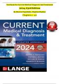 TEST BANK For Current Medical Diagnosis And Treatment 2024, 63rd Edition By Maxine Papadakis, Stephen Mcphee, Verified Chapters 1 - 42, Complete A+ Guide