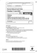 AQA Pearson Edexcel Level 3 GCE History Advanced PAPER 3: Themes in breadth with aspects in depth Option 39.1: Civil rights and race relations in the USA, 1850–2009 Option 39.2: Mass media and social change in Britain, 1882–2004 question paper 2024 june 9