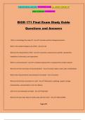 BIOD 171 Final Exam Study Guide Questions and Answers