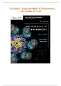 Test Bank - Fundamentals of Biochemistry, 6th Edition (Voet, 2024),Latest