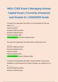 WGU C202 Exam | Managing Human Capital Exam | Correctly Answered and Graded A+ | 2024/2025 Guide