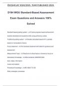 D184 WGU Standard-Based Assessment Exam Questions and Answers 100% Solved