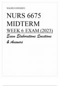 WALDEN UNIVERSITY NURS 6675 MIDTERM WEEK 6 EXAM (2023) Exam Elaborations Questions & Answers