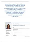 I HUMAN CASE WEEK #9: I-HUMAN CASE 26YEAR-OLD FEMALE ( CLASS 6512 )REASON FOR ENCOUNTER: FREQUENT SEVERE HEADACHES LOCATION: OUTPATIENT CLINIC . COMPREHENSIVE CASE WITH ALL NECESSARY ASPECTS, INCLUDING THE CHIEF COMPLAINT (CC), HISTORY OF PRESENT ILLNESS 