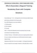 Ellis & Associates Lifeguard Training Vocabulary Exam with Complete Solutions