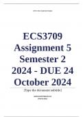 ECS3709 Assignment 5 (COMPLETE ANSWERS) Semester 2 2024 - DUE 24 October 2024; 100% TRUSTED Complete, trusted solutions and explanations. Ensure your success with us... 