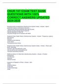 CNUR 107 EXAM TEST BANK QUESTIONS WITH 100% CORRECT ANSWERS UPDATED 2024-2025