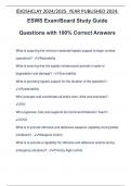 ESWS Exam/Board Study Guide Questions with 100% Correct Answers