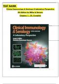 TEST BANK For Clinical Immunology & Serology A Laboratory Perspective 5th Edition by Stevens. All Chapters 1 to 25 Complete, Verified Edition