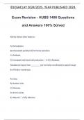 Exam Revision - HUBS 1406 Questions and Answers 100% Solved