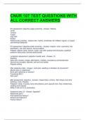 CNUR 107 TEST QUESTIONS WITH ALL CORRECT ANSWERS 