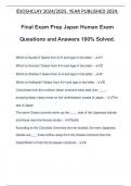 Final Exam Prep Japan Human Exam Questions and Answers 100% Solved.