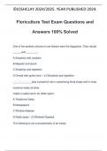 Floriculture Test Exam Questions and Answers 100% Solved