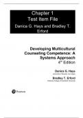 Test Bank For Developing Multicultural Counseling Competence A Systems Approach, 4th Edition by Danica G. Hays, Bradley T. Erford