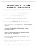 Bio 105 UPDATED ACTUAL Exam  Questions and CORRECT Answers