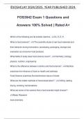 FOS3042 Exam 1 Questions and Answers 100% Solved | Rated A+