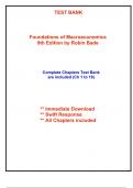 Test Bank for Foundations of Macroeconomics, 9th Edition by Bade (All Chapters included)