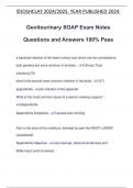 Genitourinary SOAP Exam Notes Questions and Answers 100% Pass