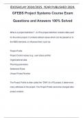 GFEBS Project Systems Course Exam Questions and Answers 100% Solved