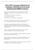 CDC Z4N071 Aerospace Medical Service  Craftsman UPDATED ACTUAL Exam  Questions and CORRECT Answers