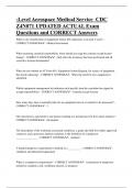 Level Aerospace Medical Service CDC  Z4N071 UPDATED ACTUAL Exam  Questions and CORRECT Answers